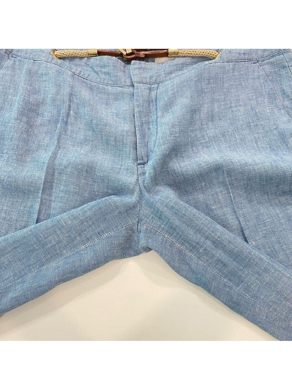 Michael Kors trousers pant wide leg light blue linen &cotton blend lightweight 8 - Picture 10 of 16